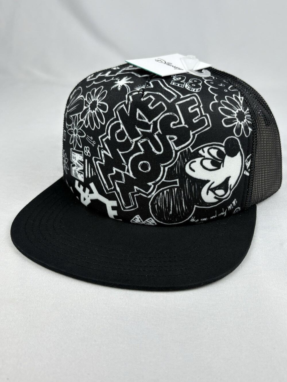 Neff Disney Mickey Mouse Trucker Hat Black Snapback Mesh Cap Adjustable New
